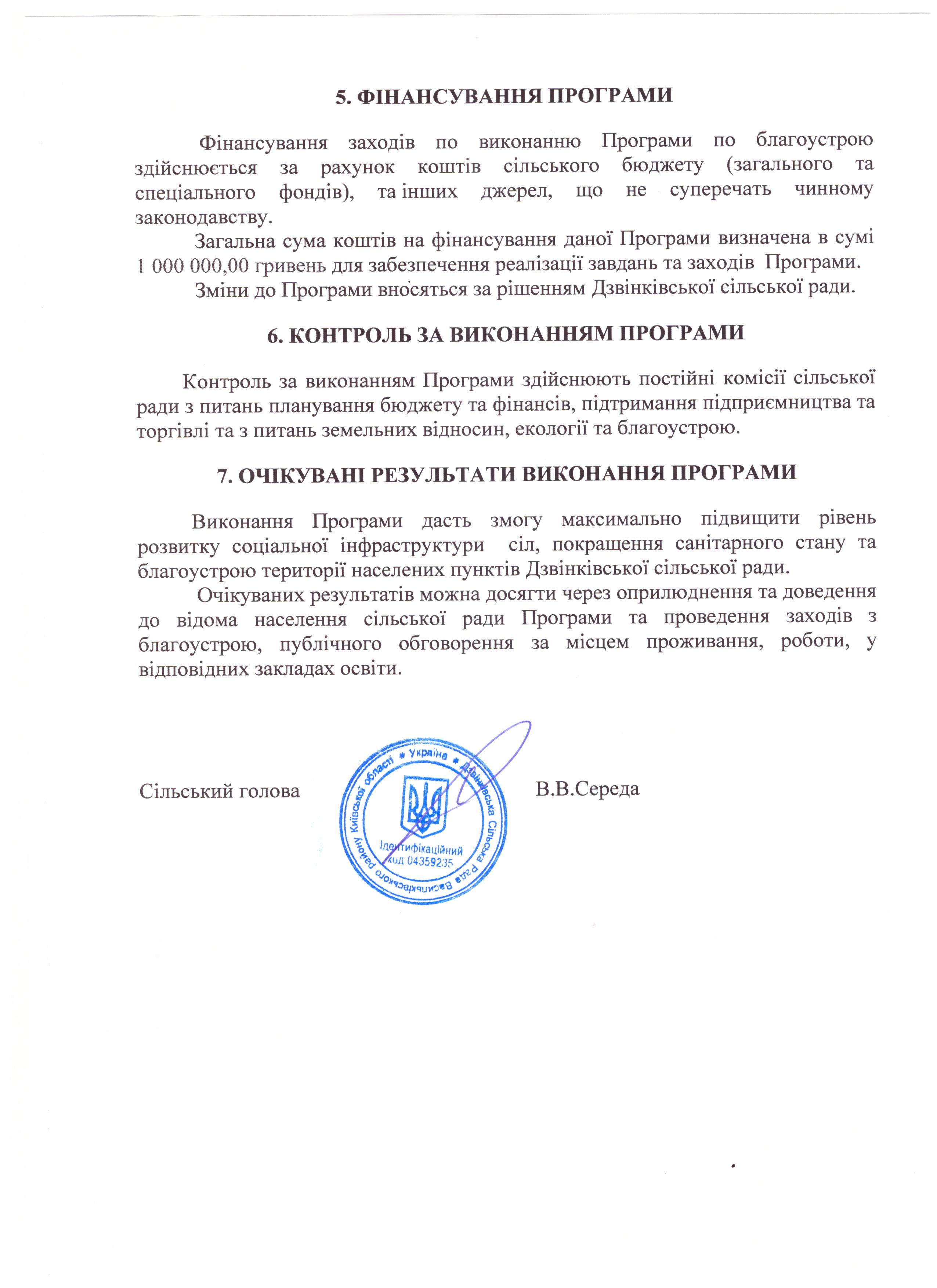 Про затвердження Програми благоустрою населених пунктів Дзвінківської сільської ради на 2020 рік